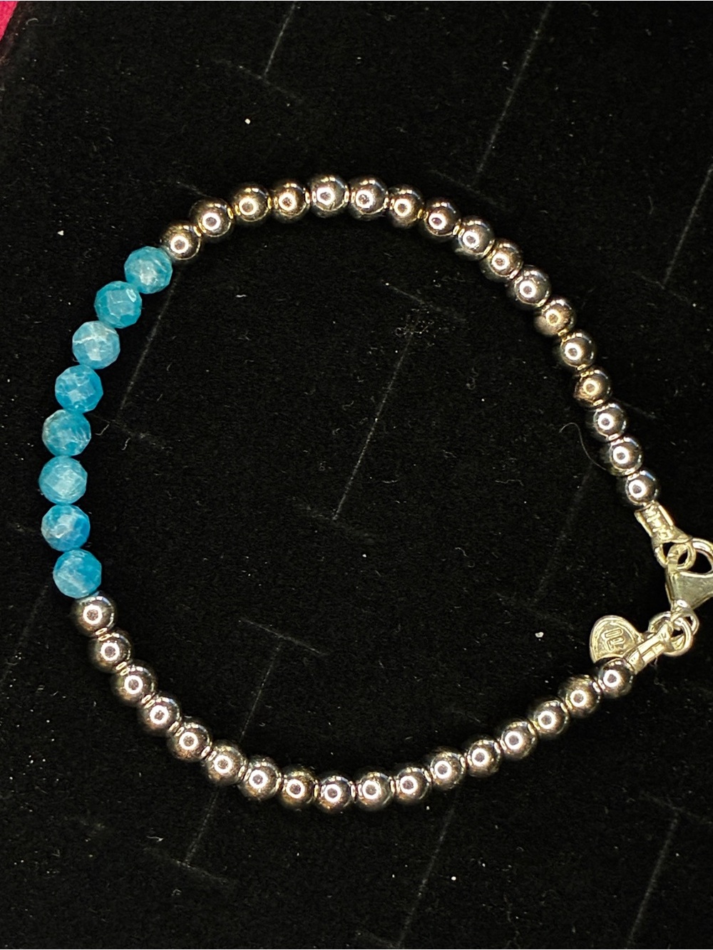 Silpada’s SterlingSilver Beaded Bracelet with Blue turquoise beads- new